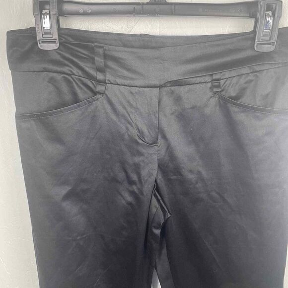 BCBG Max Azria Satin Black Mid Rise Waisted Work Pants Size 0 - Picture 4 of 7